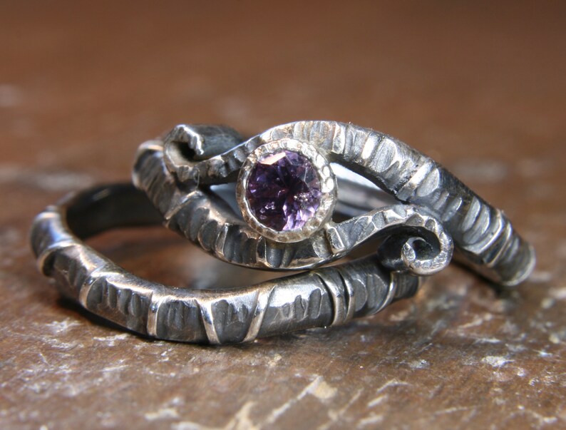 Eco Gothic Amethyst Engagement Ring. Hand Made in the UK Etsy UK