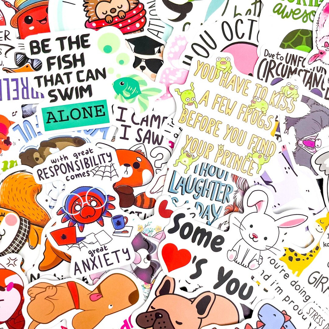 50PCS Funny Motivational Stickers, Inspirational Quote Stickers, Mental ...