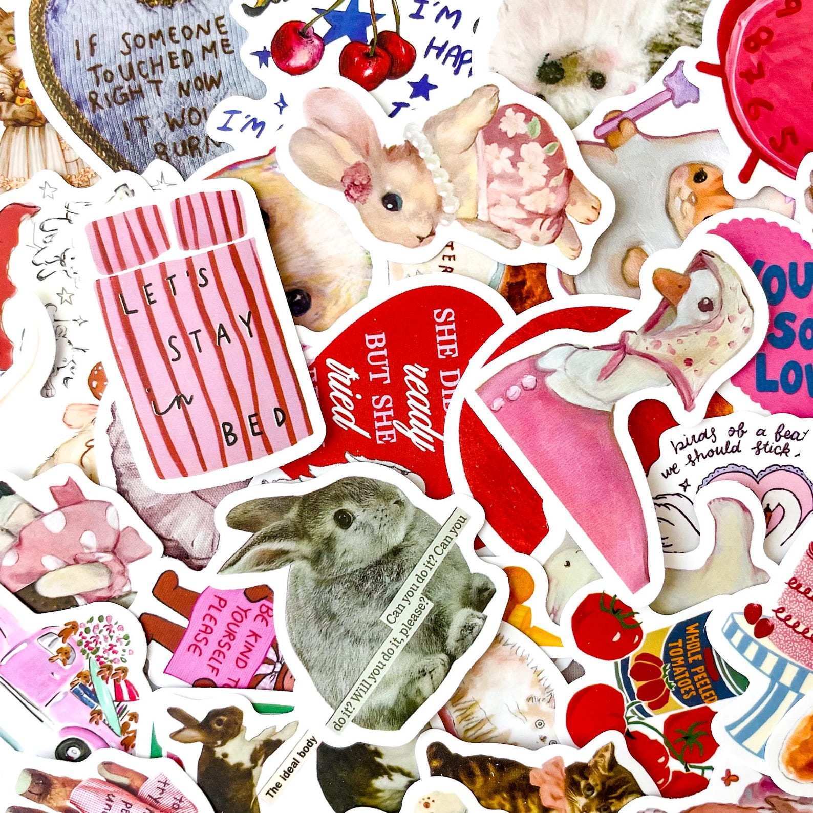 Whimsy Sticker Printable 50PCS Whimsical Girly Stickers, Pastel Aesthetic Stickers, Cute Cozy ...