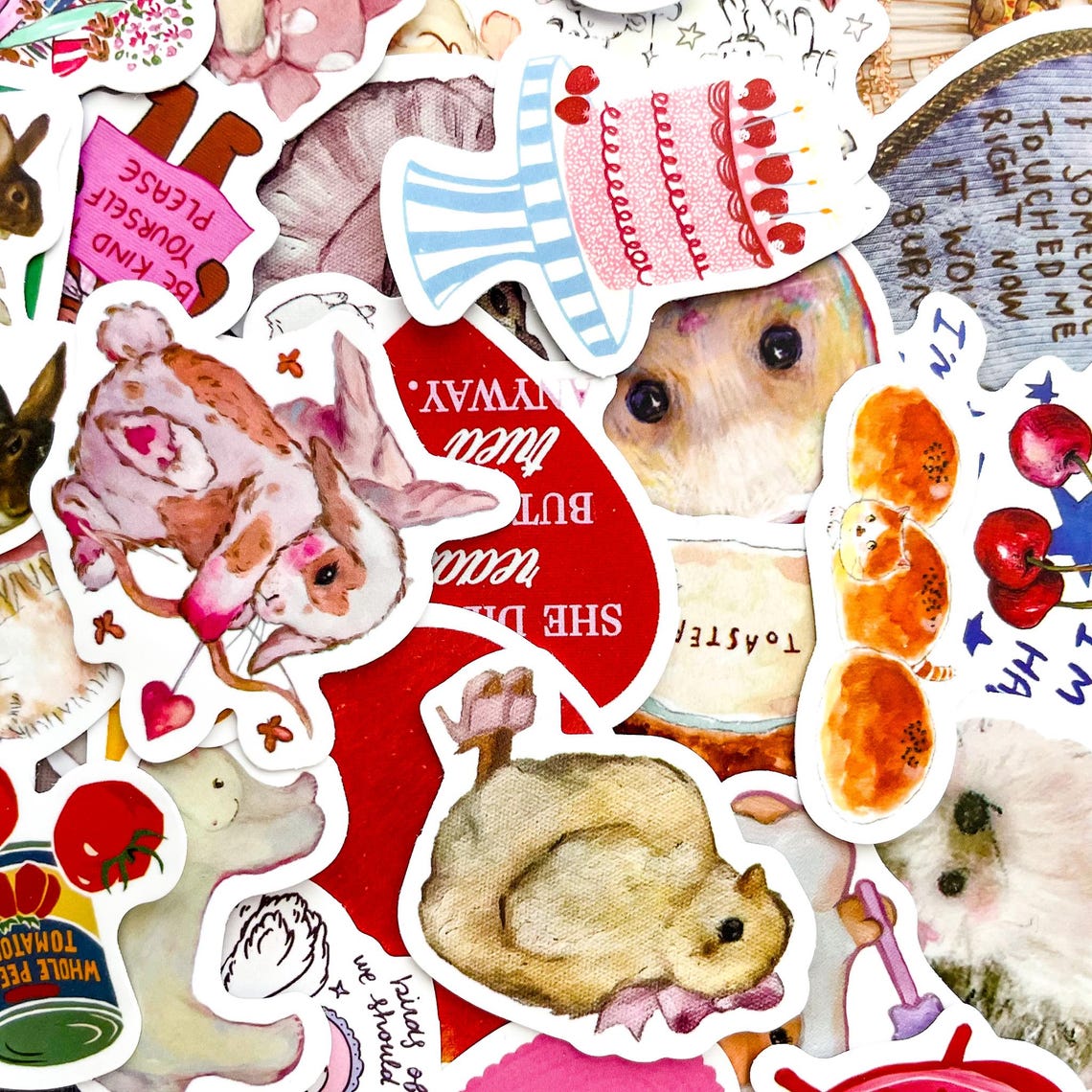 Whimsy Sticker Printable 50PCS Whimsical Girly Stickers, Pastel Aesthetic Stickers, Cute Cozy ...