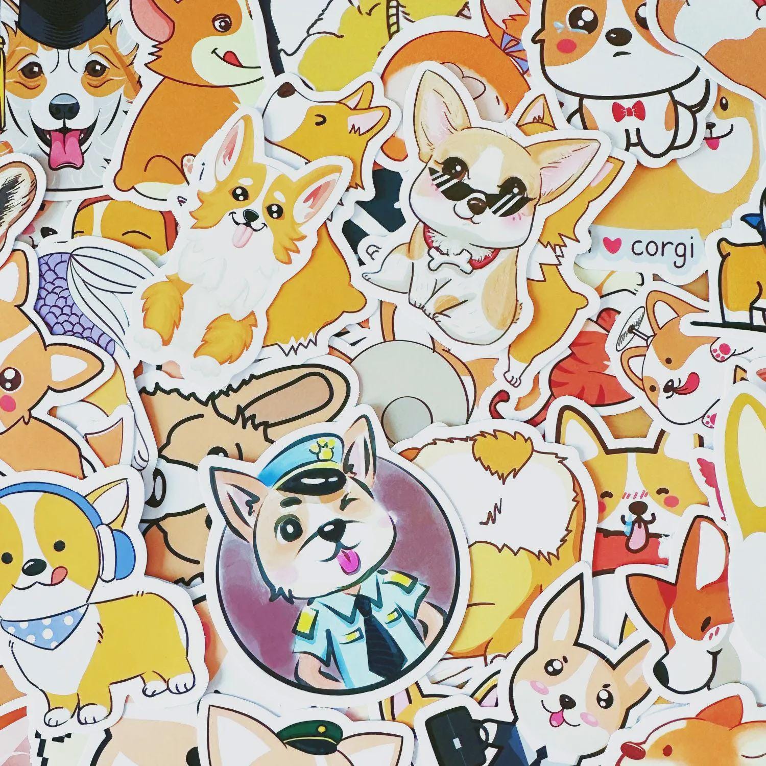 Science Corgi Sticker 50 Random Corgi Stickers Pack, Cute Corgi Sticker Set for Dog Lover ...
