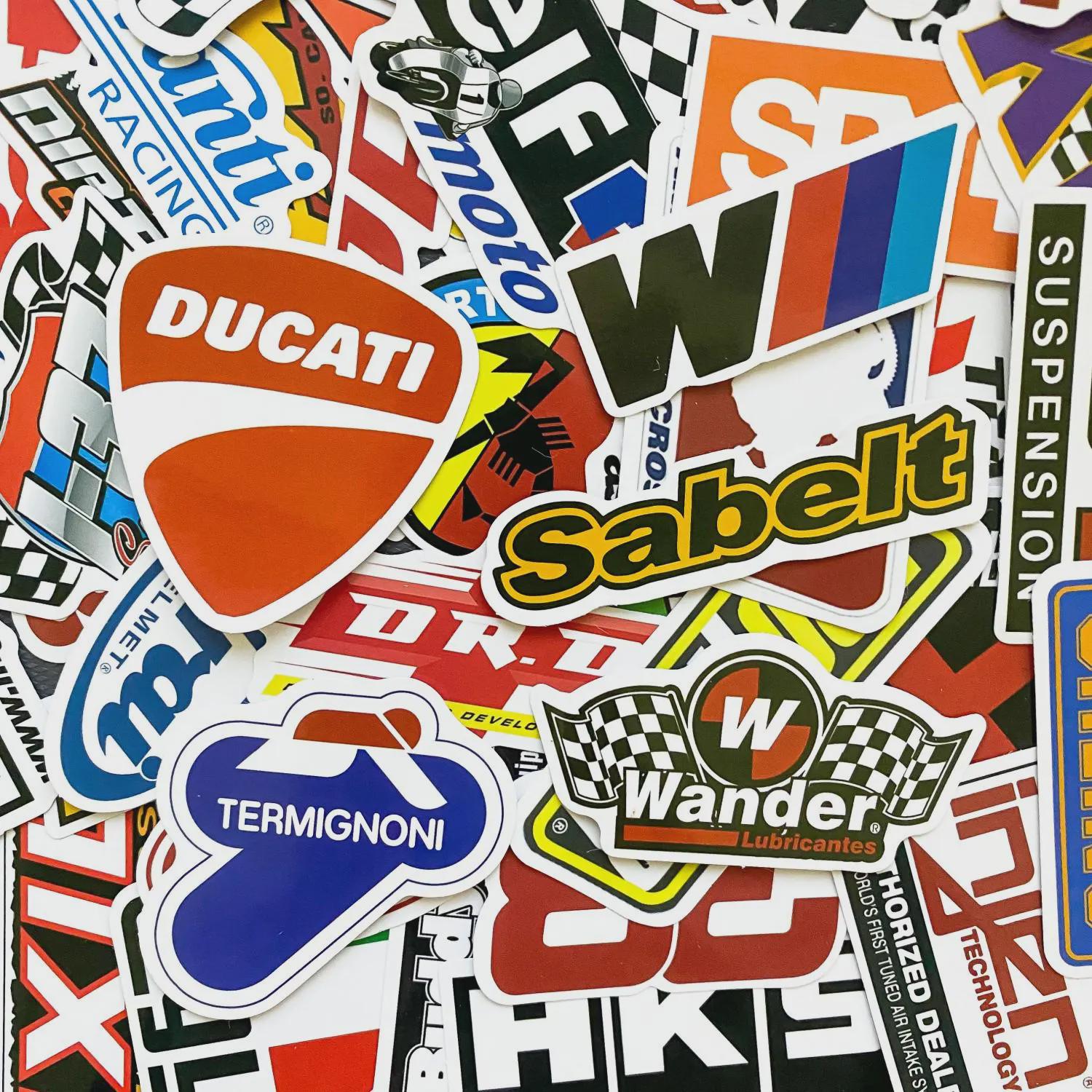 100 Random Racing Stickers, Helmet Decals, Waterproof F1 Stickers ...