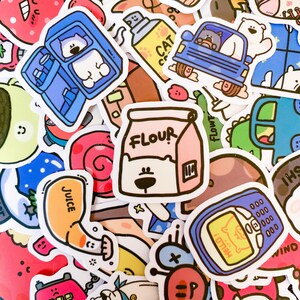 50pcs Adorable Stickers, Kawaii Stickers, Funny Stickers, Cartoon Waterproof Stickers for kids, Cute Sticker Pack for Journal & Laptop