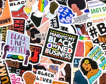 100 pegatinas activistas, temática Black Lives Matter, pegatinas de protesta, pegatinas inspiradoras, pegatinas impermeables para portátil y álbum de recortes