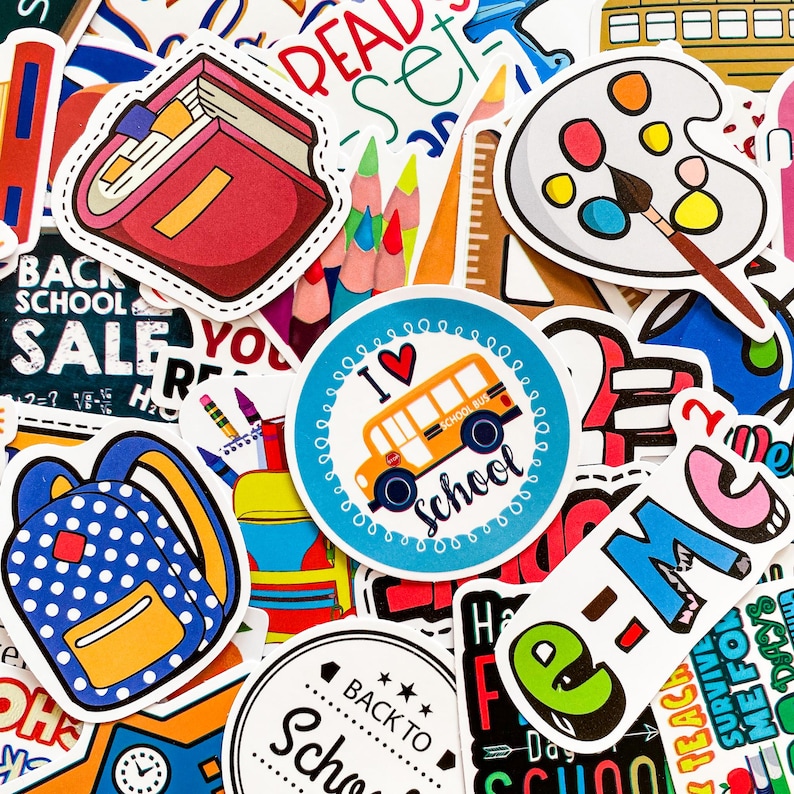 100pcs Back-to-school Stickers Pack, Educational Stickers, Fun School ...