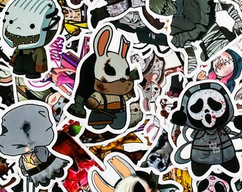 50 adesivos aleatórios de anime de terror, adesivos góticos recortados, adesivos fofos e assustadores, adesivos góticos à prova d'água, adesivos de arte sombria para laptop