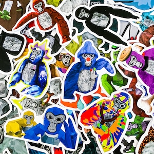 50 zufällige Gorilla Meme Aufkleber, lustige Gorilla Aufkleber, wasserdichte Kunst Aufkleber, einzigartige Laptop Aufkleber, gestanzte Aufkleber für Journal