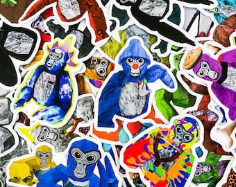 50 Random Gorilla Meme Stickers, Funny Gorilla Stickers, Waterproof Art Stickers, Unique Laptop Stickers, Die-Cut Stickers for Journal