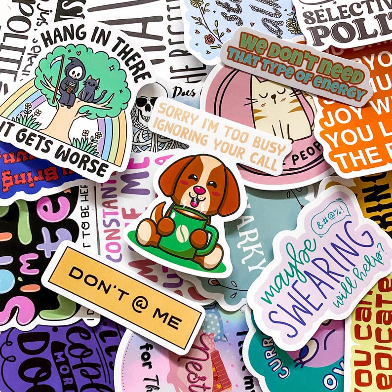 50PCS Sarcastic Humor Stickers, Funny Attitude Stickers, Colorful ...