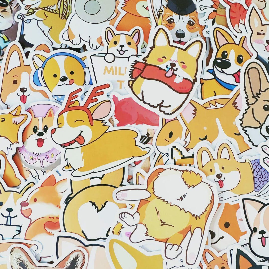Science Corgi Sticker 50 Random Corgi Stickers Pack, Cute Corgi Sticker Set for Dog Lover ...