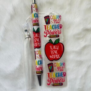 TEACHER power bookmark and pen set
