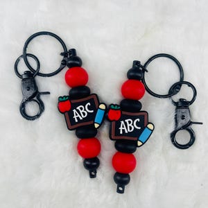 TEACHER beaded keychain