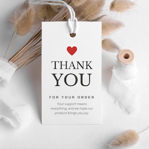 Druckbare Dankeschön Tags | Minimalist Verpackungen für kleine Unternehmen | Sofort Download