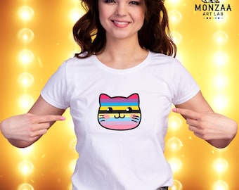 Genderfluid Cat Shirt, Fluidflux Pride Tee, Nonbinary Cat Shirt, Queer Cat Shirt, Kawaii Shirt
