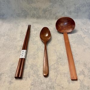 Essstäbchen und Löffel Set Sammlung, japanisches Holzgeschirr, ansprechendes Geschirr Holz Geschenk Besteck Set, Valentinstag Geschenk