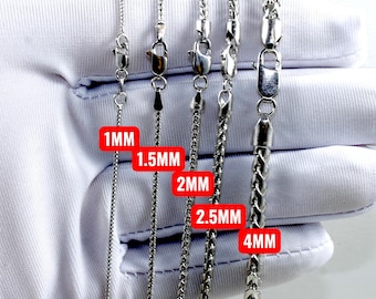 10K White Gold SOLID Round Franco Chain Necklace Bracelet Real Gold Diamond Cut Round Box 1MM-3MM 7"-30" Yellow Gold Men Women