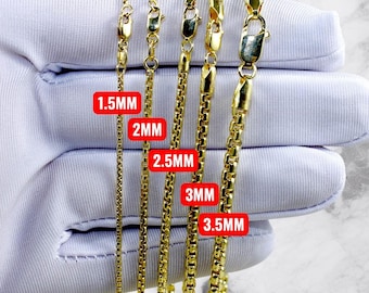 supreme 14k ベネチアンチェーンbox chain 14K Yellow Gold Venetian Box Chain Necklace (0.6mm - 1.0mm) - Etsy