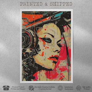 Vibrant Sci-Fi Surrealism  Print | Futuristic Cyberpunk Art on Premium Paper | Limited Edition, 40x60 cm