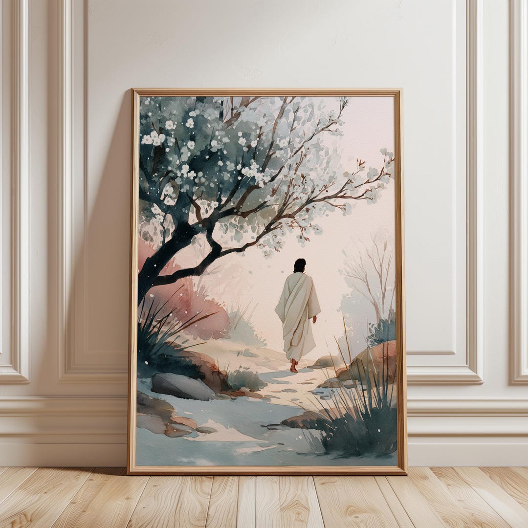 Spirtual Spring Photos Spiritual Spring Morning Path Wall Art - Printable Jesus Art, Peaceful ...