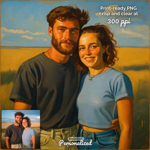 Personalized Portrait from Photo Oil Painting Style Gift Unique Custom Anniversary Idea For Couple Personalized Art Boyfriend Girlfriend