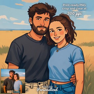 Turn Your Photos Into Art Personalized Portrait from Photo Illustration Style Personalized Couple Gift Custom Artwork Man Woman Couple