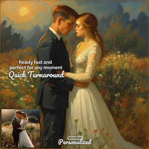 Personalized Digital Portrait from Photo Custom Oil Painting Style Transform Your Photo into Art Stunning Wedding Anniversary Couple Gift