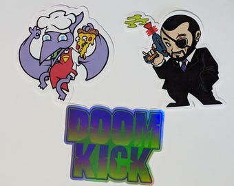 Paquete de 5 pegatinas de Doomkick