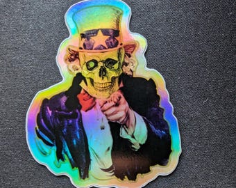Pegatina holográfica del tío Doom
