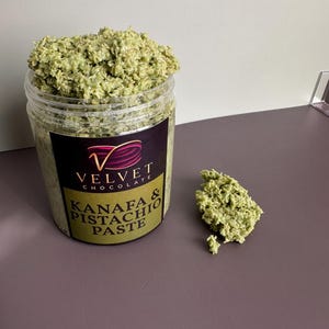 Dubai Kunafa & Pistachio Paste 10oz | Authentic Middle Eastern Dessert Filling | Natural Sweet Spread for Pastries, Cakes, Cookies