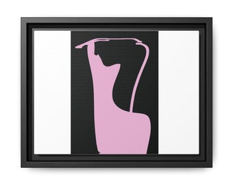Framed Abstract Canvas Art: Modern Pink & Black Wall Decor