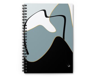 Nowoczesny, abstrakcyjny spiralny notes, estetyczny dziennik, szykowny notes, artykuły szkolne i biurowe, wyjątkowy prezent dla niej