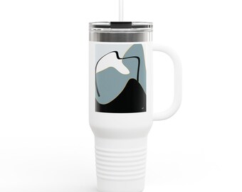 Taza de viaje de acero inoxidable con aislamiento de 40 oz: Vaso para café caliente y frío