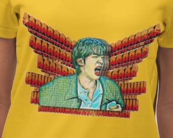 BTS Jin Aaaaaaah PNG | Roliga heta meme | Kpop fanart sublimeringsdesign | wwh skrikande skjortadesign | ARMÉhumor png