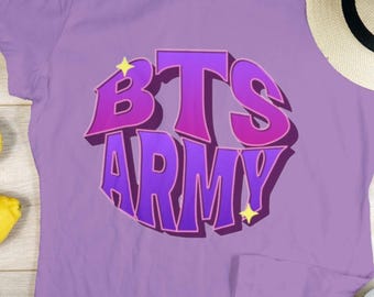 BTS ARMÉ PNG | Bangtan-inspirerad fankonst | Djärvt uttalandedesign | Arméskjortadesign | Digital nedladdning | Kpop-fangåva