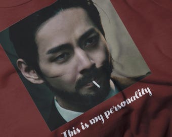 BTS V Mafia Design PNG, Kpop Meme Art, BTS ARMÉ rolig meme, detta är min personlighet typografi, Tae mafia Design, komisk digital nedladdning