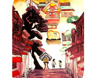 Ilustración de El viaje de Chihiro para pared