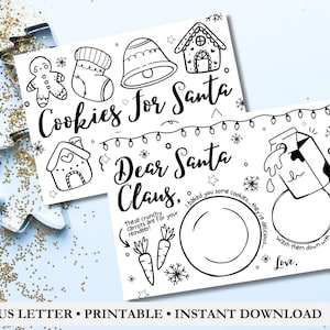 Santa Cookie Tray Placemat | PRINTABLE Christmas Placemat for kids | Dear Santa Cookies and Milk | Printable Holiday Activity Mat Template