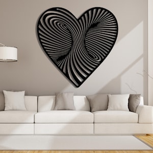 Twirl Herz Wand Kunst Dxf EPS Dekor Laser Cut Glowforge SVG xTool CNC Fräser Schneiden Vinyl Schnitt Aufkleber Metall Schnitt Silhouette Vorlage