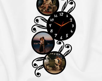 Photo Frame Wall Clock SVG DXF, Laser CNC Cut File