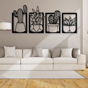 Cactus DXF, AI, EPS, Svg, file PNG / Arte murale / File di taglio per CNC, Plasma, Laser, Glowforge, Cricut