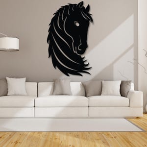 Pferd DXF-, AI-, EPS-, SVG-, Png-Dateien | Pferdekopf Wandkunst | Schneide Datei für Laser, Cnc, Laser, Glowforge, Cricut