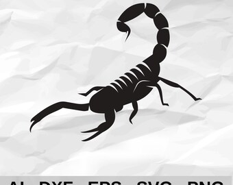 Scorpion Svg, Scorpion Laser Cut File, Dxf Eps Ai Png, Wood Cut, Metal Wall Art Vector, Engraving Design, Tribal Scorpion Clipart