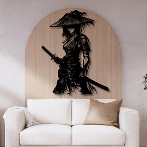 Samurai Geisha SVG, DXF, EPS, Png, Ai Files, Japanese geisha, Leather Engraving, Etching Vector file, Cnc, Glowforge, wood, laser cut