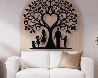 Stammbaum Wanddekor, DXF, EPS, Png, Ai SVG-Dateien, Leder Gravur, Radierung Vektordatei, Cnc-Schnitt