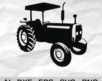 Farm Tractor with Canopy Roof Side View Silhouette Farmhouse Barn Wall Decor cnc laser cutting file svg dxf