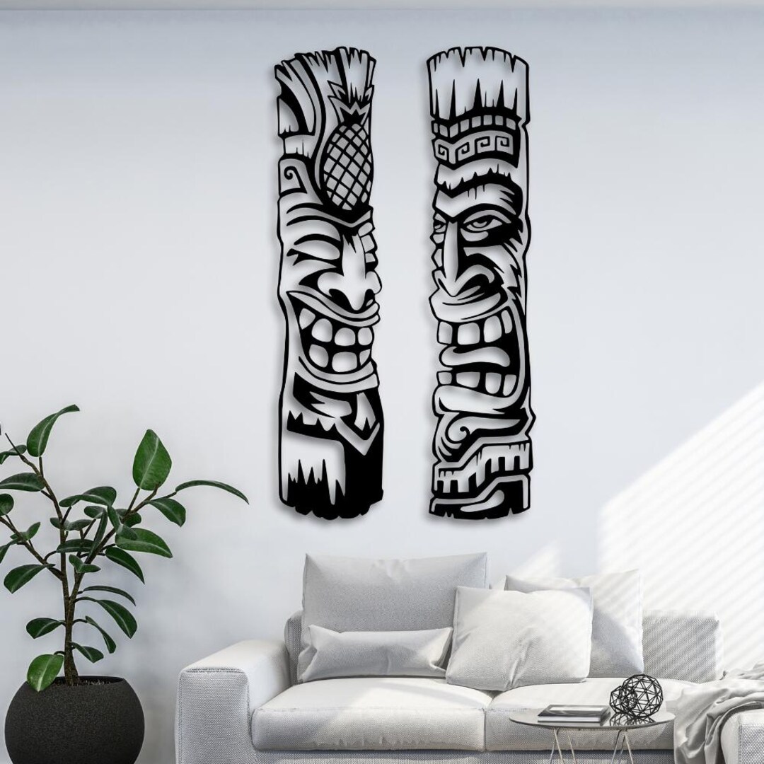 Tiki Mask Wall Art, CNC Laser Cut Files (svg, Dxf, Eps, Ai, Png) - Etsy