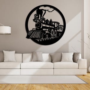 Zug Wanddekor, DXF, SVG, Eps, Png-Dateien, Zug Dekor, Schneidedatei für Cnc Laser Glowforge, Holzschnitt, 3D Drucker