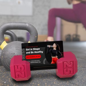 Hantel Visitenkartenhalter | Fitness Themed Visitenkartenhalter für Gym oder Personal Trainer 3D Gedruckt
