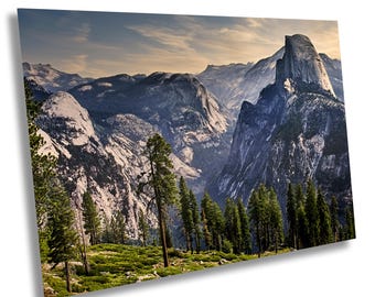 Golden Hour Half Dome Print - Yosemite’s Majestic Sentinel - Half Dome Canvas, Acrylic, Metal Wall Art - Nature's Eden Landscape Decor