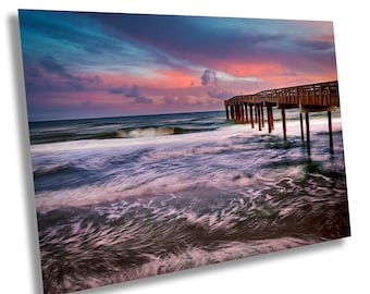 Atardecer en el muelle de San Agustín: Impresión de arte mural costero